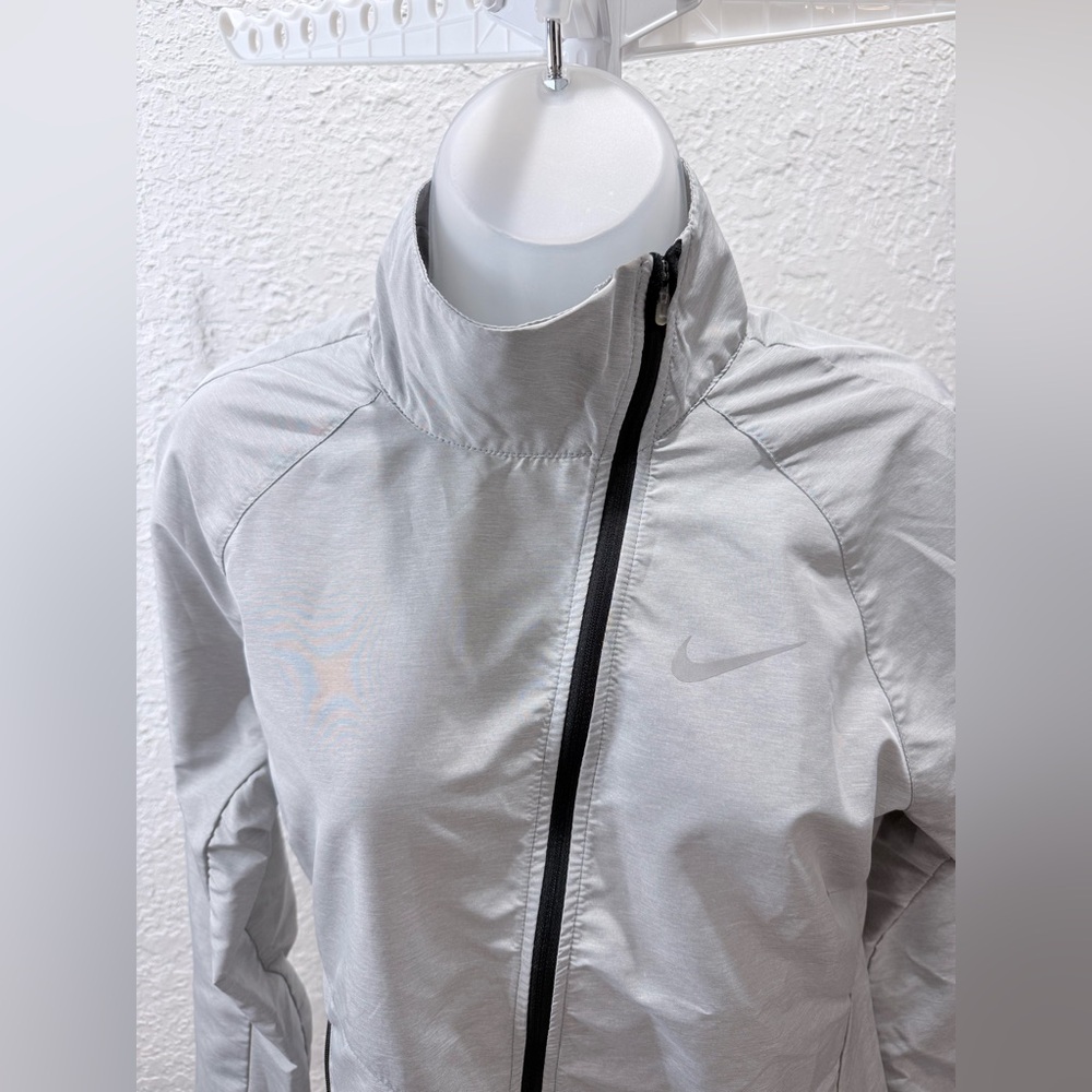 Nike Women's Active Run Gray Moto Running Jacket